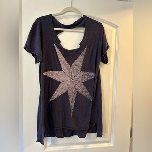 Free People. Purple oversized distressed tunic.